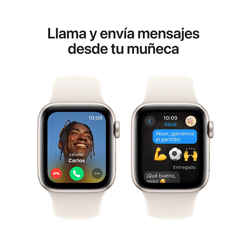 Apple Watch SE GPS • Caja de aluminio blanco estelar de 40 mm • Correa deportiva blanco estelar - M/L - Image 4