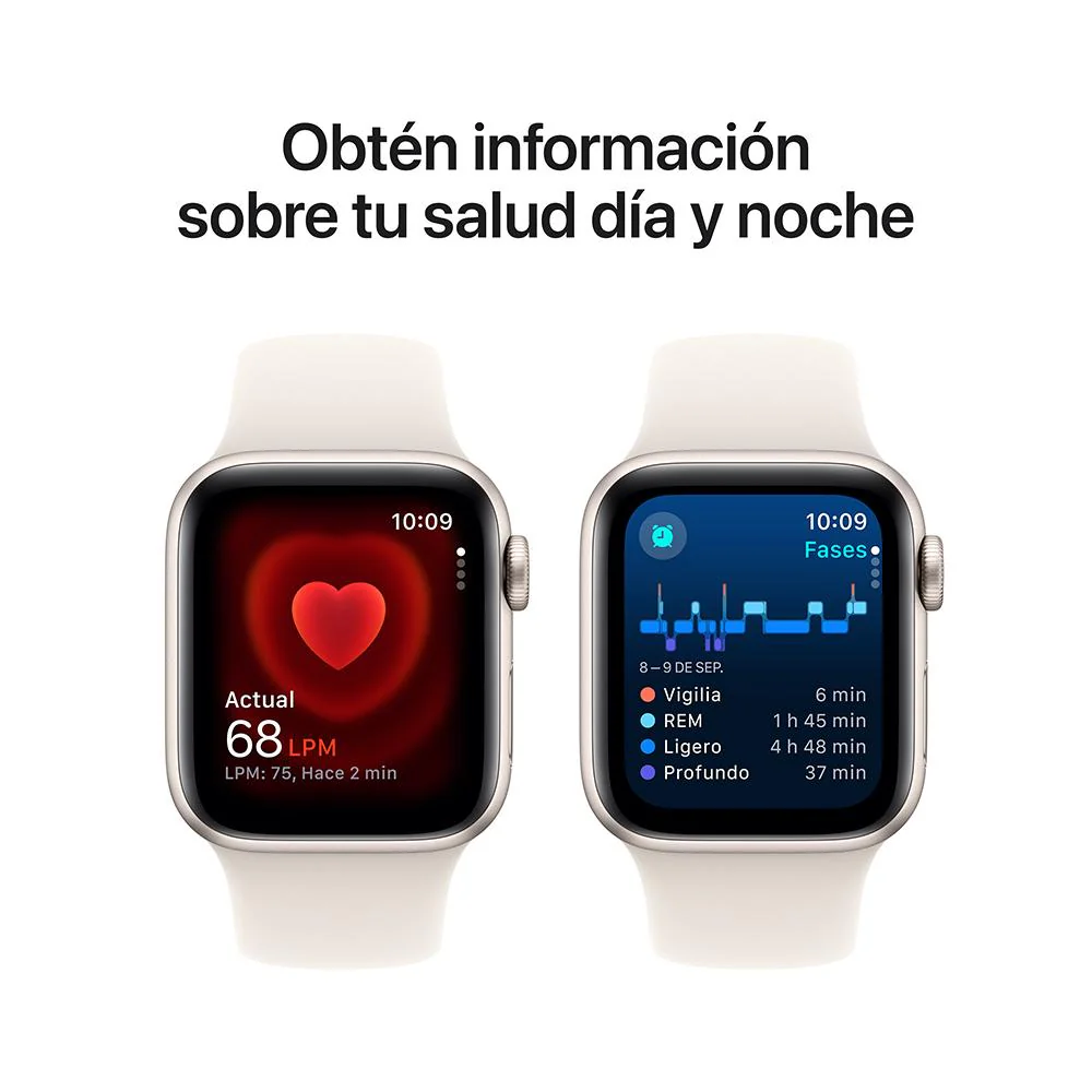 Apple Watch SE GPS • Caja de aluminio blanco estelar de 40 mm • Correa deportiva blanco estelar - M/L - Image 5