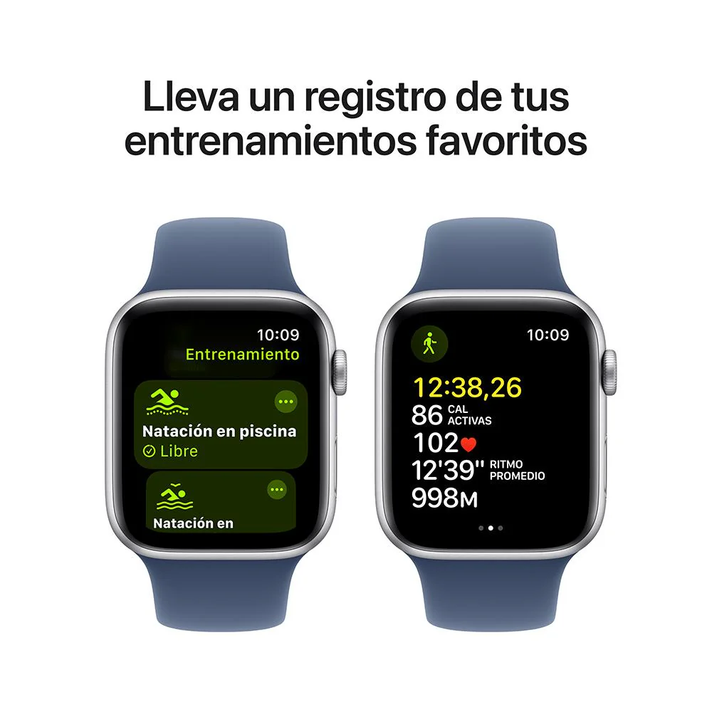Apple Watch SE GPS • Caja de aluminio color plata de 44 mm • Correa deportiva azul denim - M/L - Image 6