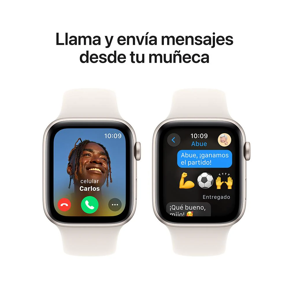 Apple Watch SE GPS • Caja de aluminio blanco estelar de 44 mm • Correa deportiva blanco estelar - M/L - Image 4