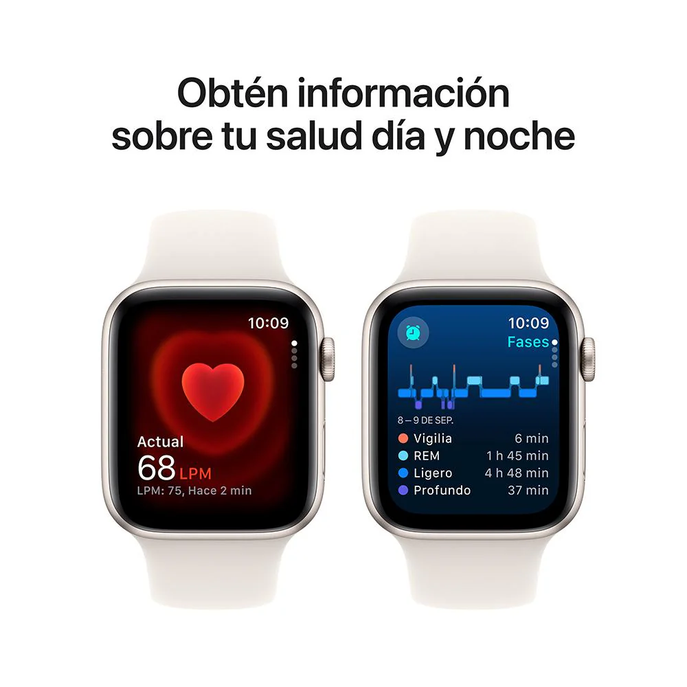 Apple Watch SE GPS • Caja de aluminio blanco estelar de 44 mm • Correa deportiva blanco estelar - M/L - Image 5