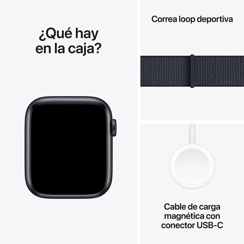 Apple Watch SE GPS • Caja de aluminio color medianoche de 44 mm • Correa loop deportiva color tinta - Image 7