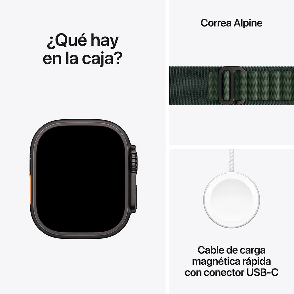 Apple Watch Ultra 2 GPS + Cellular • Caja de titanio negro de 49 mm • Correa Alpine verde oscuro - Mediana - Image 9