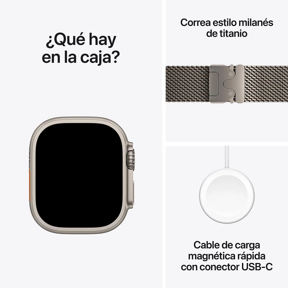Apple Watch Ultra 2 GPS + Cellular • Caja de titanio natural de 49 mm • Correa estilo milanés de titanio natural - Mediana - Image 9