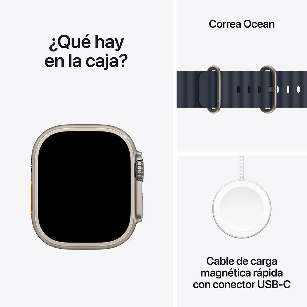 Apple Watch Ultra 2 GPS + Cellular • Caja de titanio natural de 49 mm • Correa Ocean azul marino - Image 9