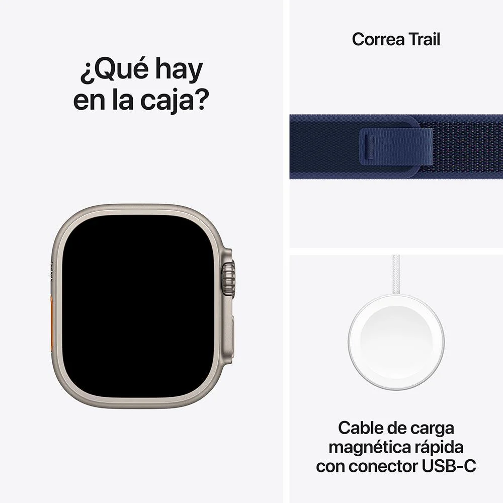 Apple Watch Ultra 2 GPS + Cellular • Caja de titanio natural de 49 mm • Correa Trail azul - M/L - Image 9