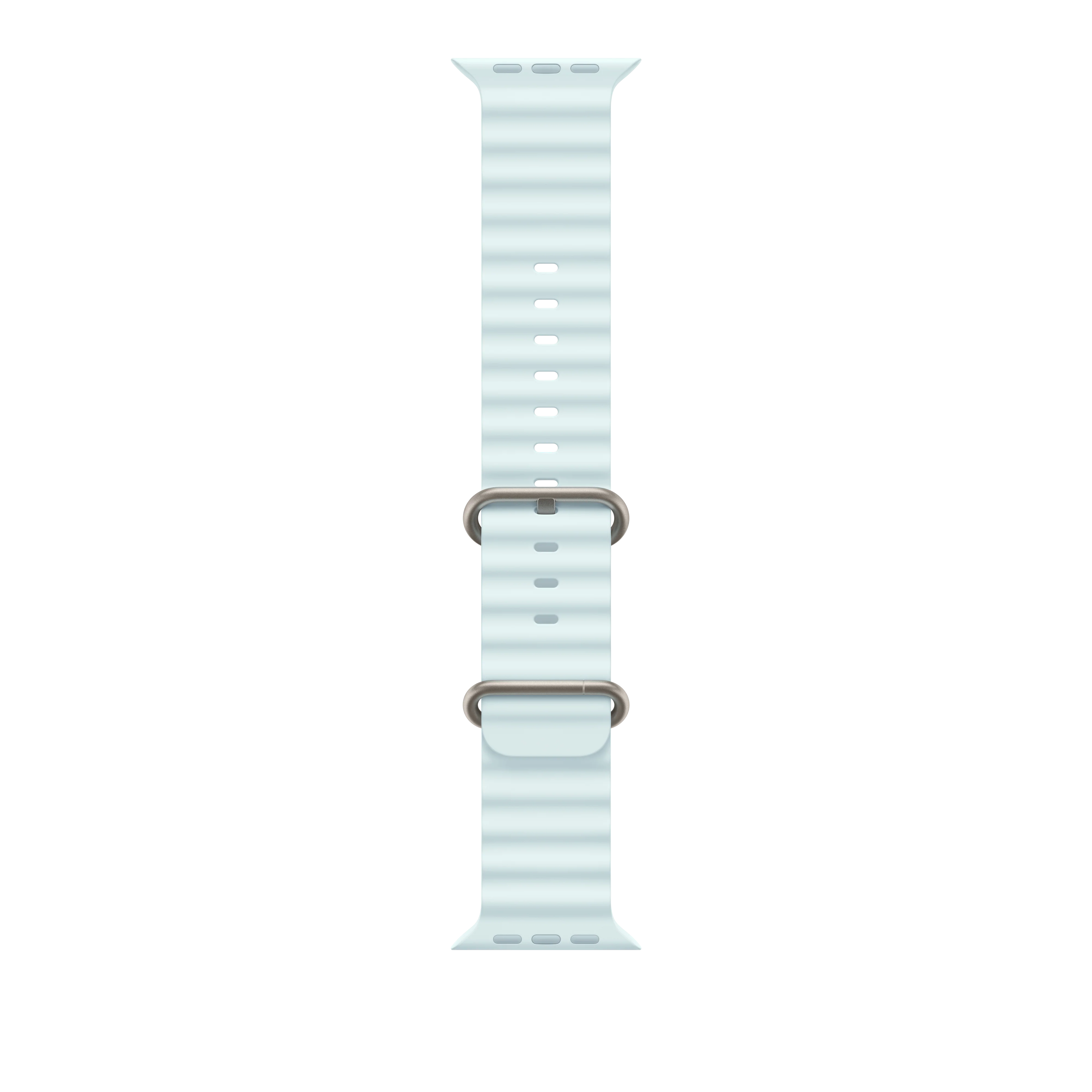 Correa Ocean azul hielo para caja de 49 mm - Acabado de titanio natural