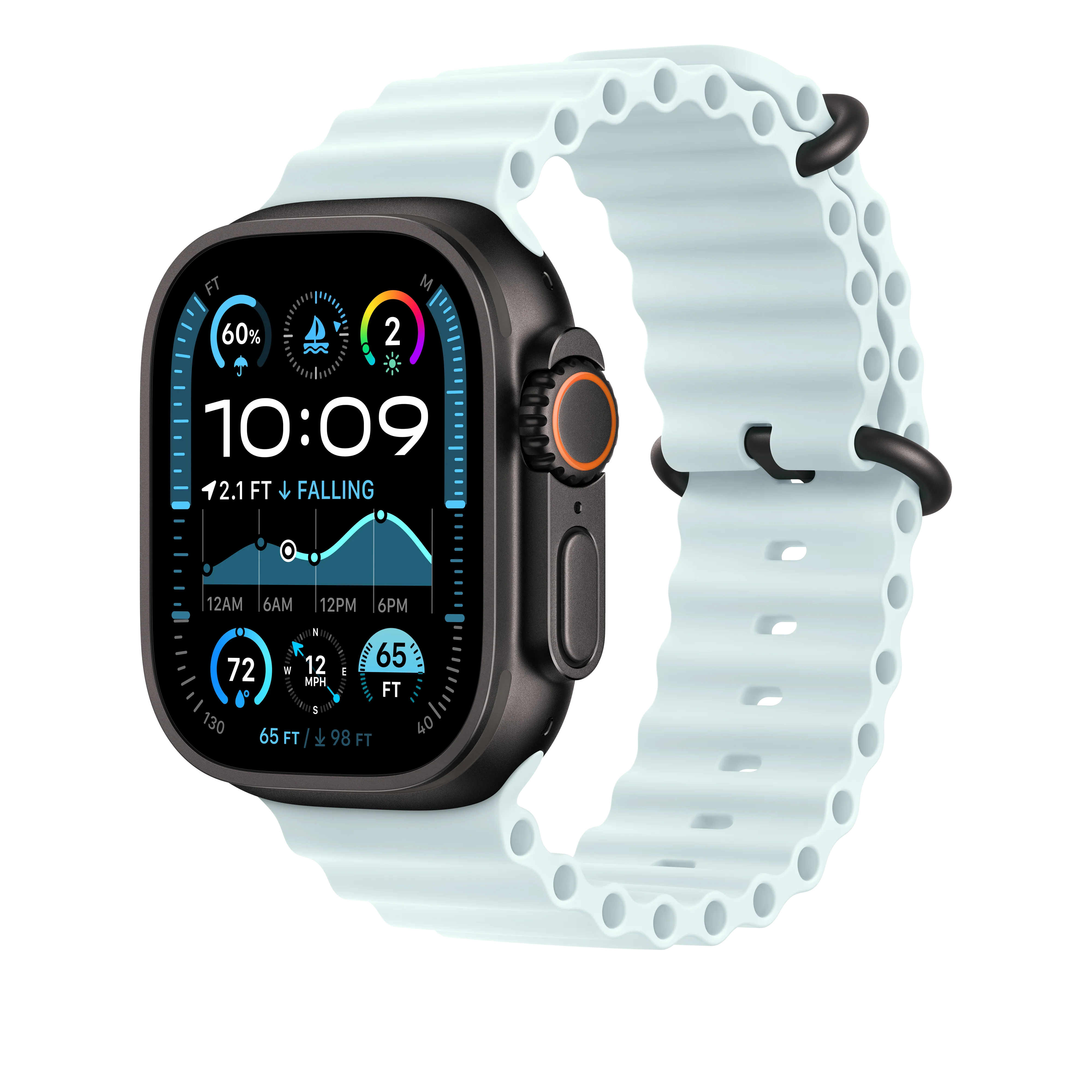 Correa Ocean azul hielo para caja de 49 mm - Acabado de titanio negro - Image 2