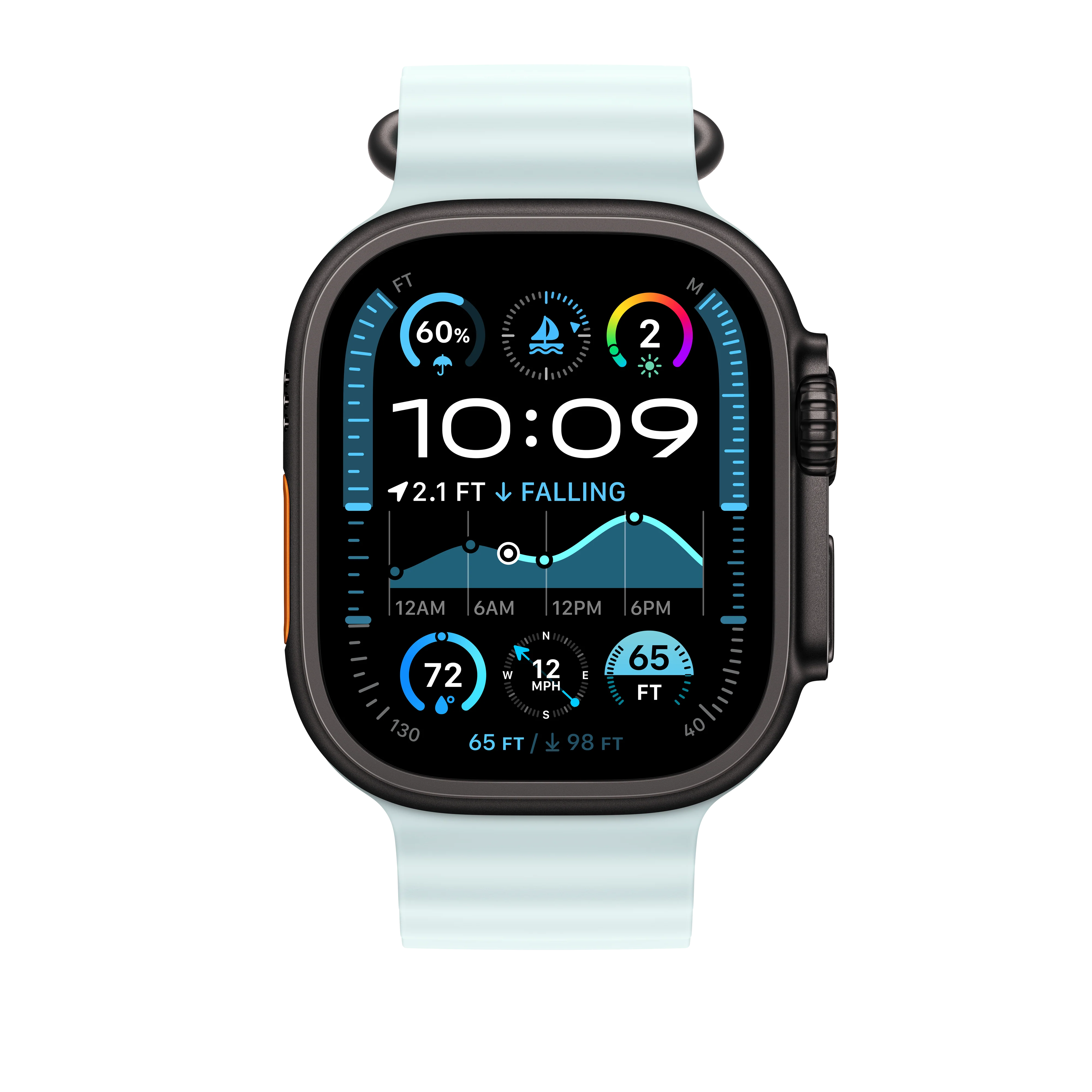 Correa Ocean azul hielo para caja de 49 mm - Acabado de titanio negro - Image 3