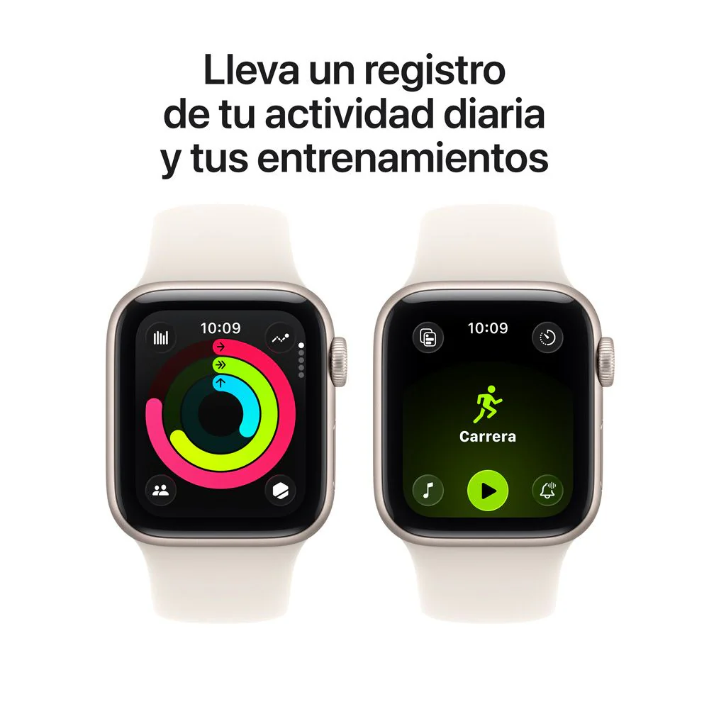 Apple Watch SE 3 GPS • Caja de aluminio blanco estelar de 44 mm • Correa deportiva blanco estelar - M/L - Image 6