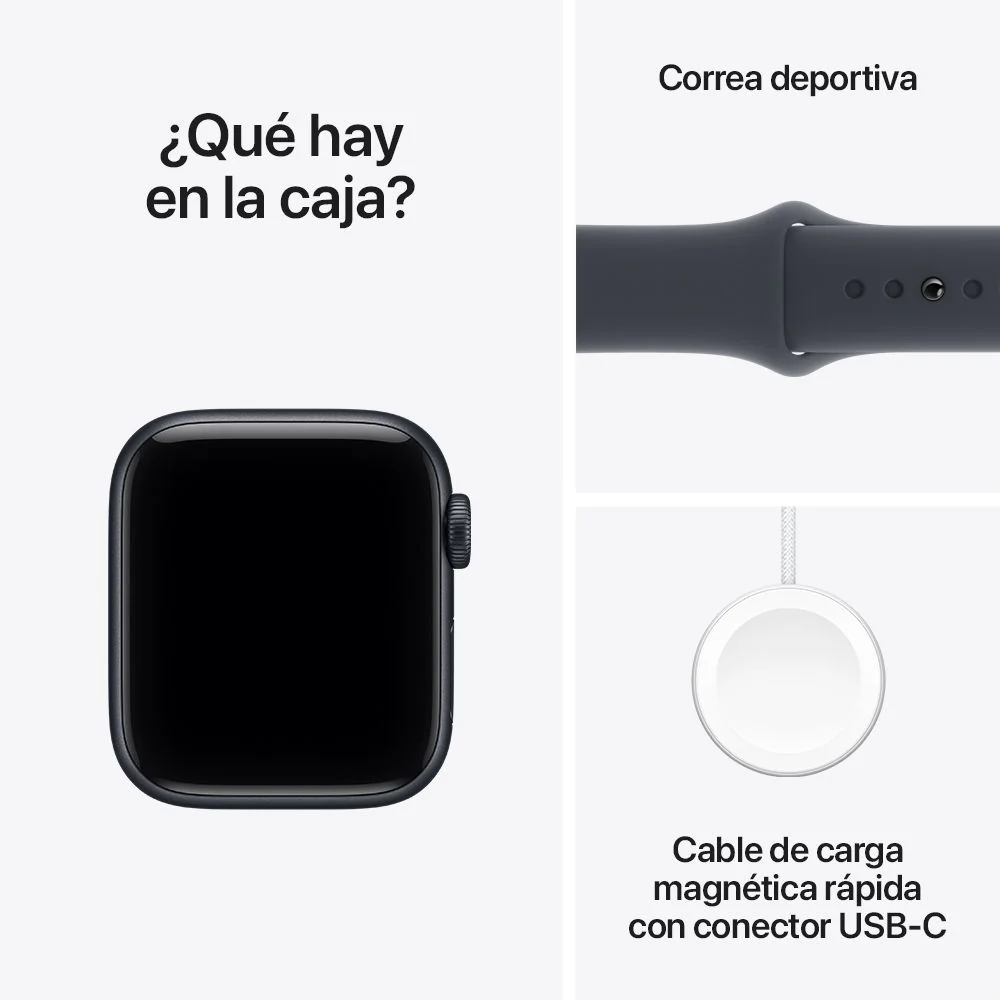 Apple Watch SE 3 GPS • Caja de aluminio color medianoche de 44 mm • Correa deportiva color medianoche - M/L - Image 8