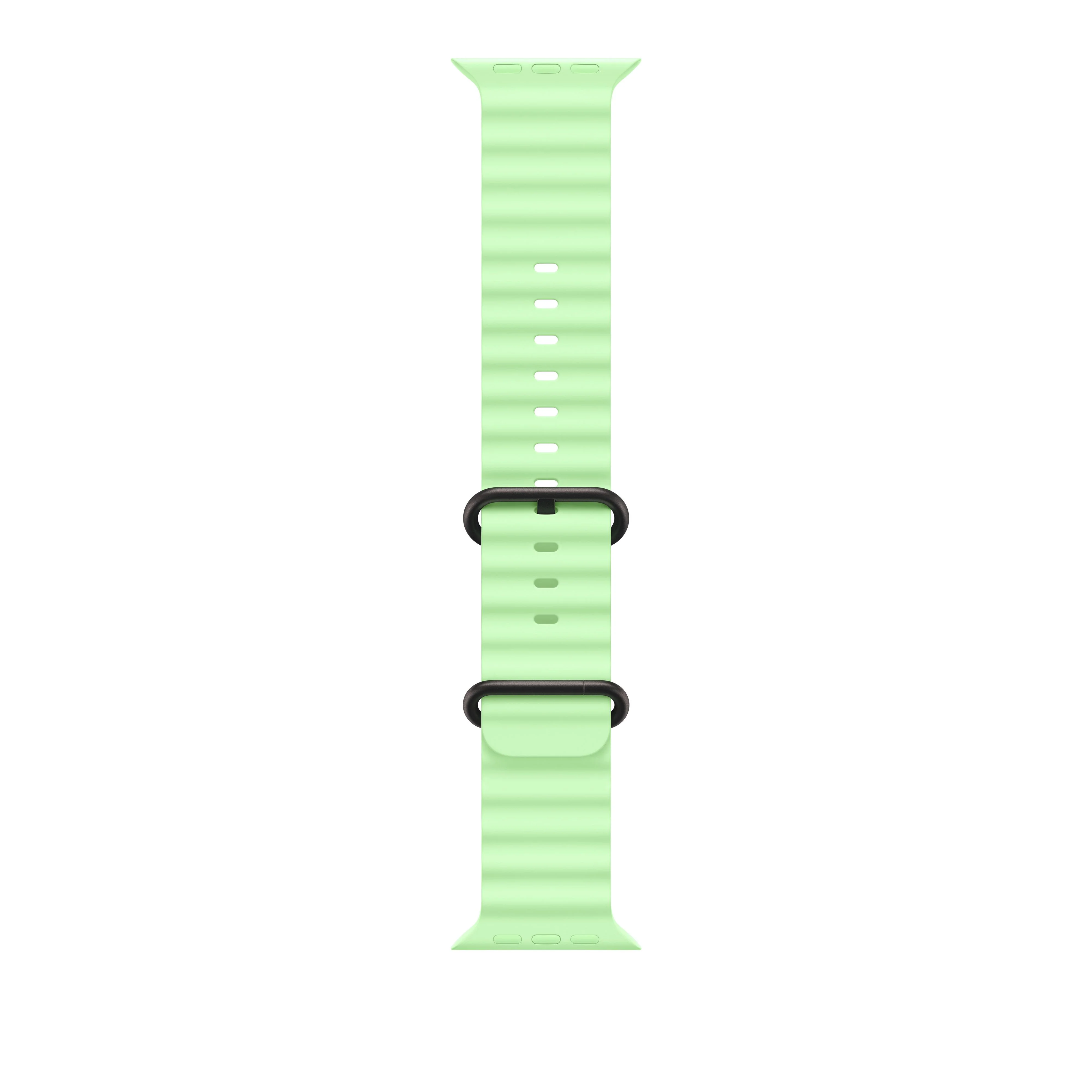 Correa Ocean verde neón para caja de 49 mm – Acabado de titanio negro