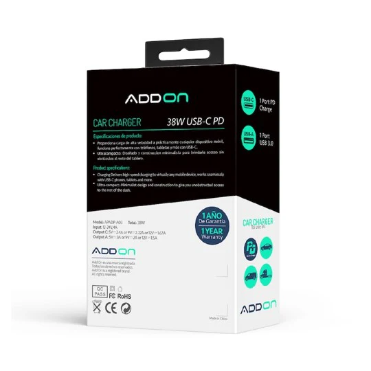 ADAPTADOR ADD ON PARA CARRO 38W USBA/USBC - Image 4