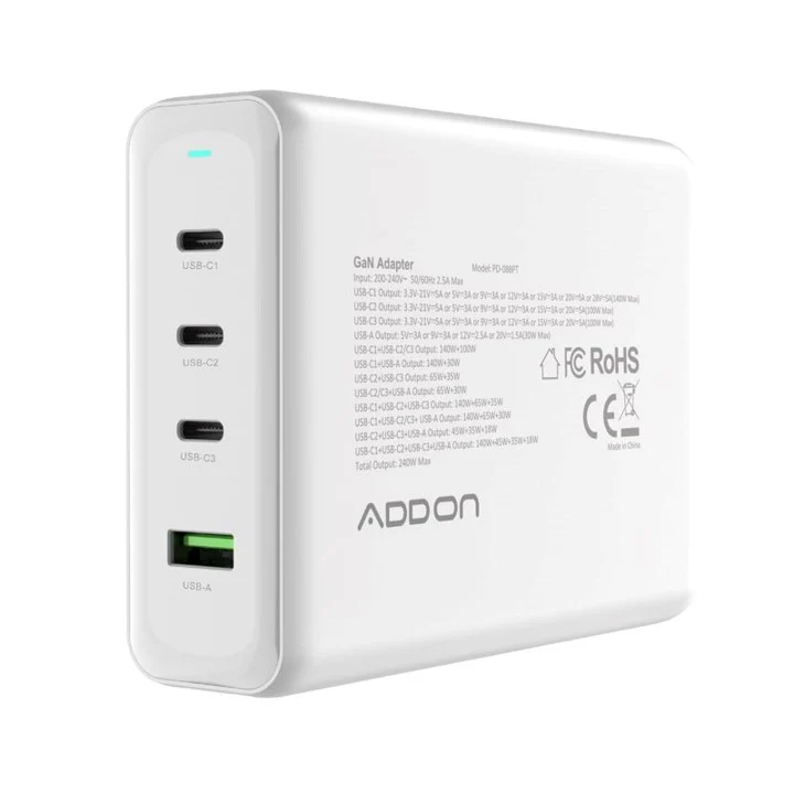ADAPTADOR ADD ON DE PARED 240W GaN 4 PUERTOS - Image 3