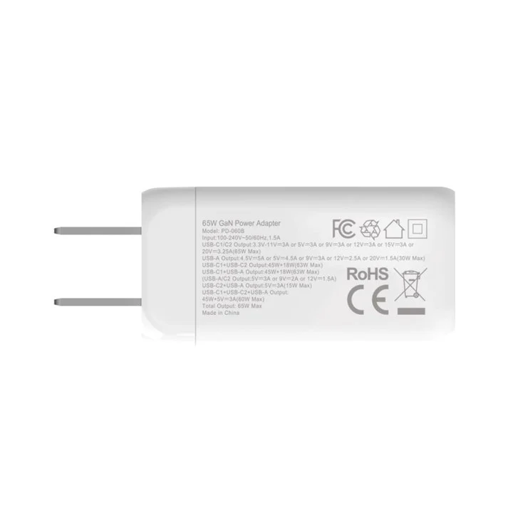 ADAPTADOR ADD ON DE PARED 65W GaN 3 PUERTOS - Image 4