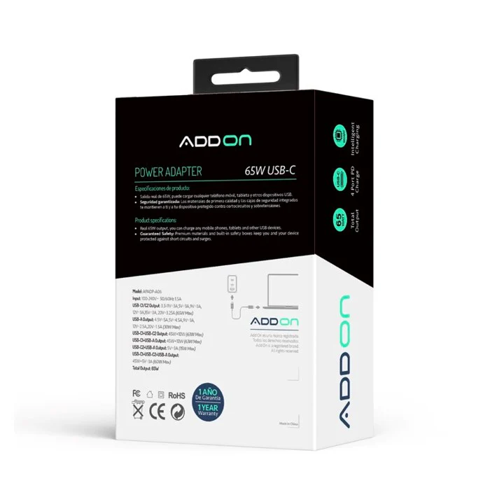 ADAPTADOR ADD ON DE PARED 65W GaN 3 PUERTOS - Image 6