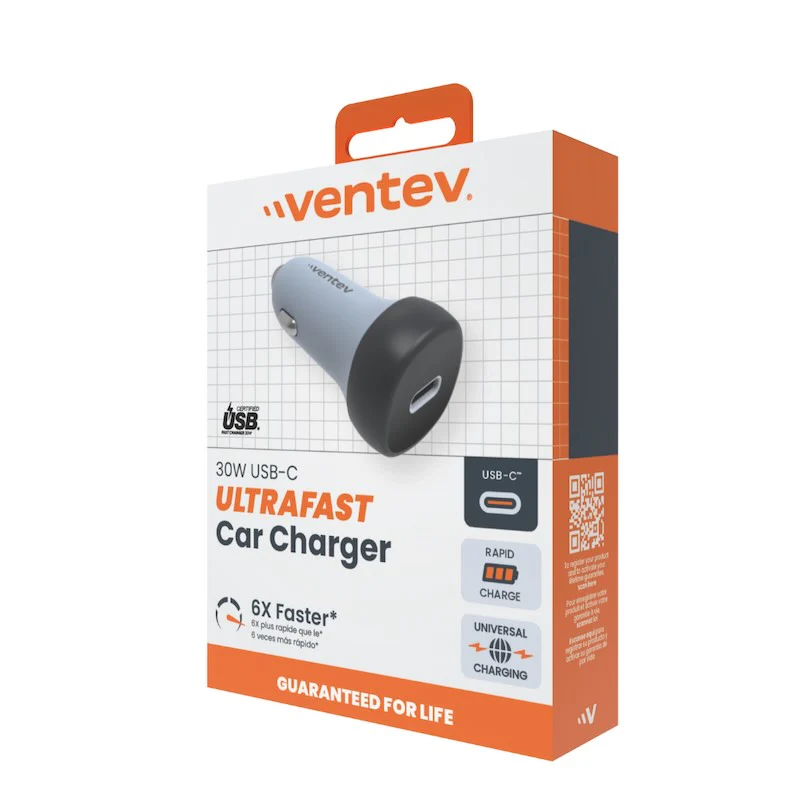 ADAPTADOR VENTEV PARA CARRO 30W USB-C GREY - Image 6
