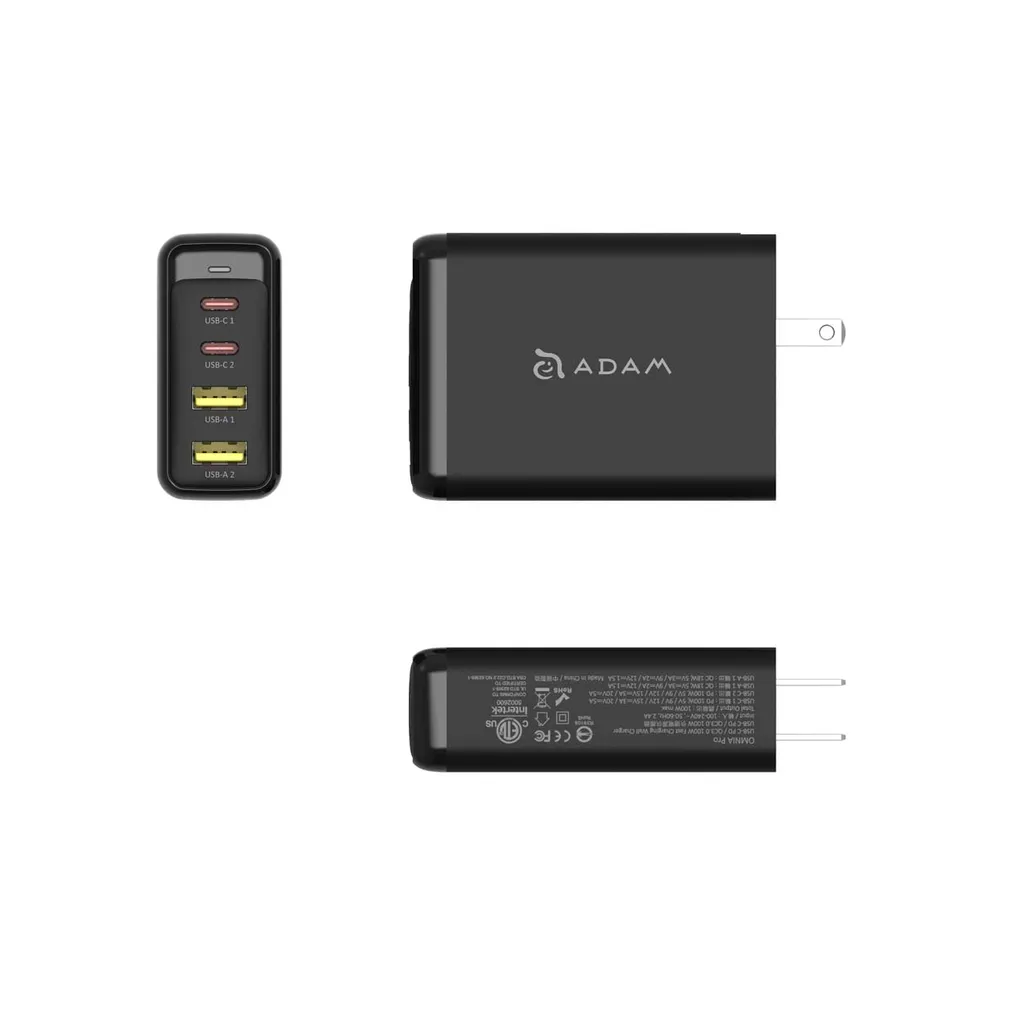 ADAPTADOR ADAM ELEMENTS DE PARED OMNIA PRO TRAVEL 100W BLACK - Image 2