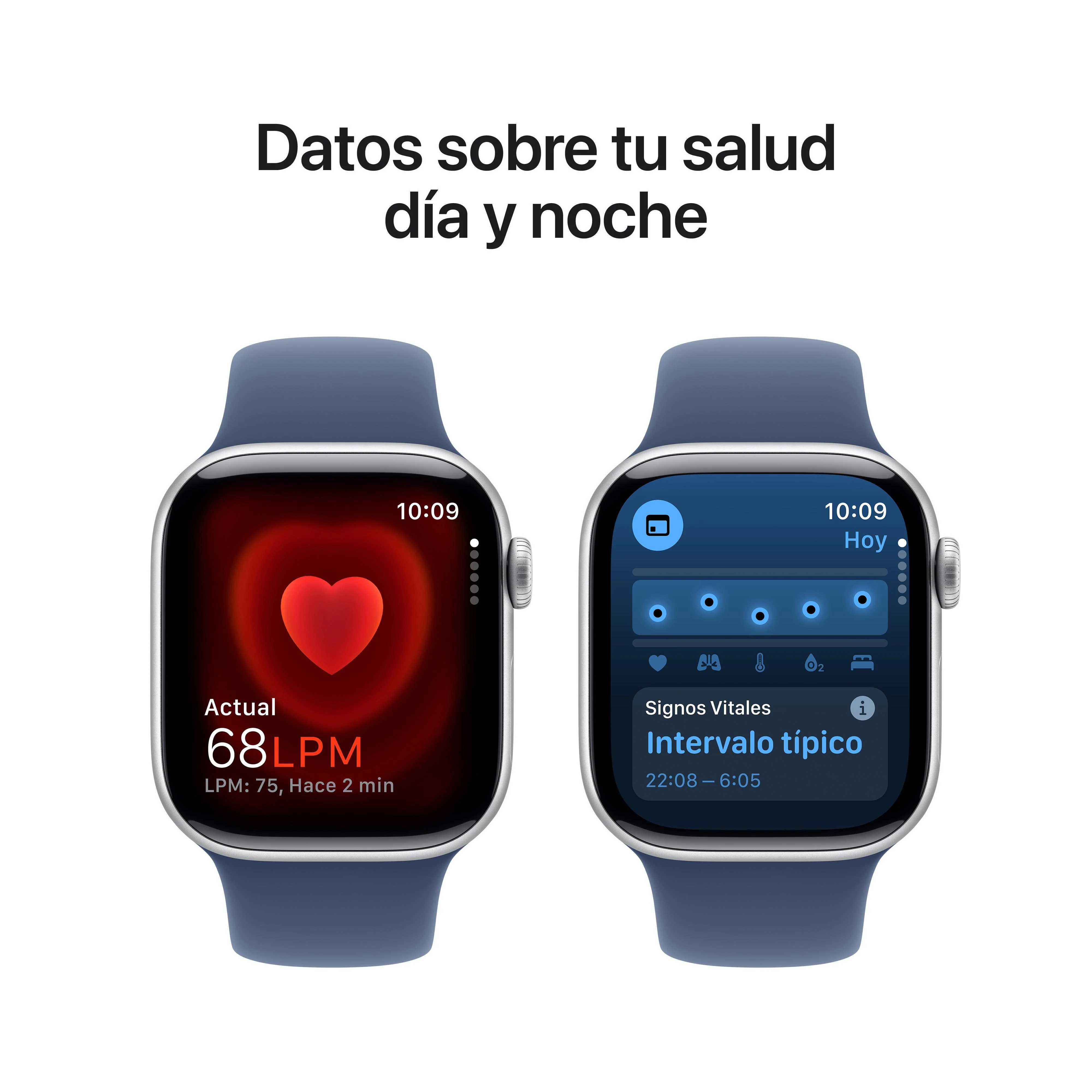 Apple Watch Series 10 GPS • Caja de aluminio color plata de 42 mm • Correa deportiva azul denim - S/M - Image 5
