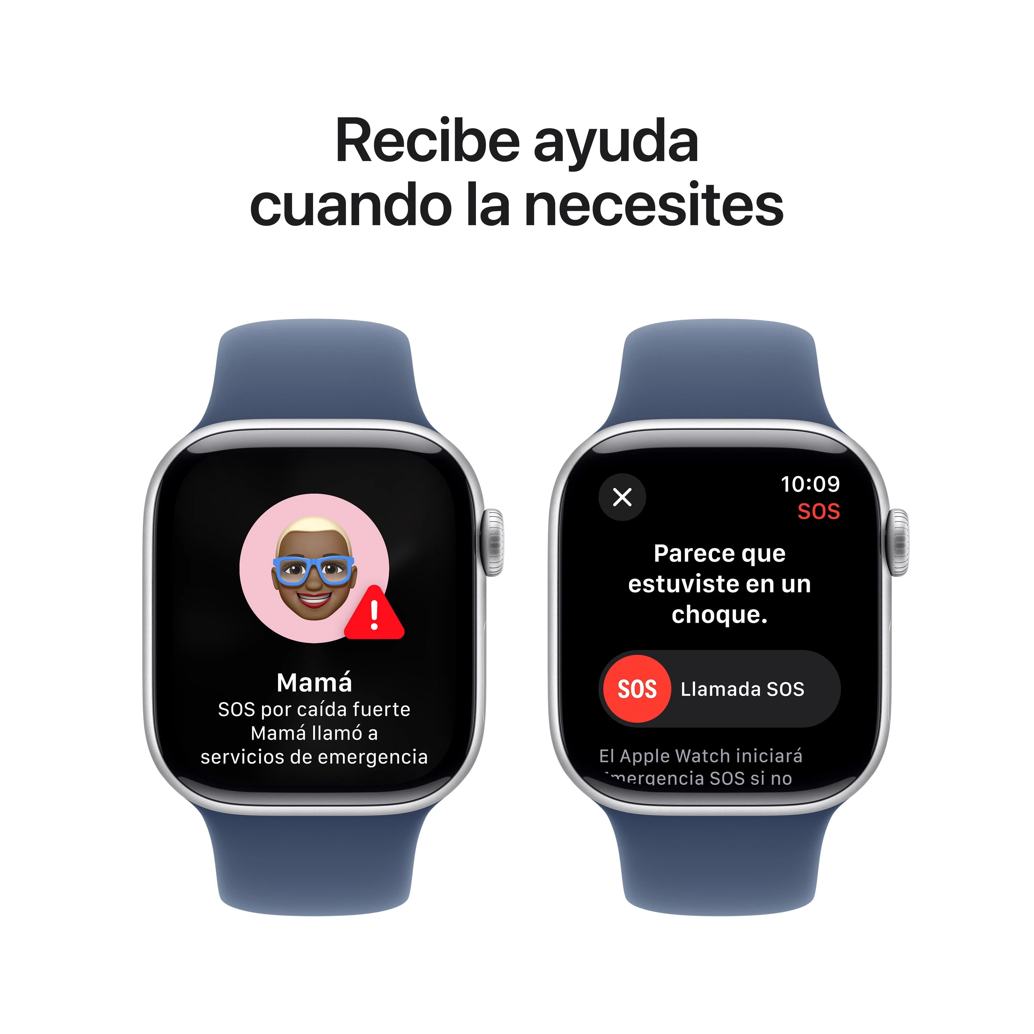 Apple Watch Series 10 GPS • Caja de aluminio color plata de 42 mm • Correa deportiva azul denim - M/L - Image 6