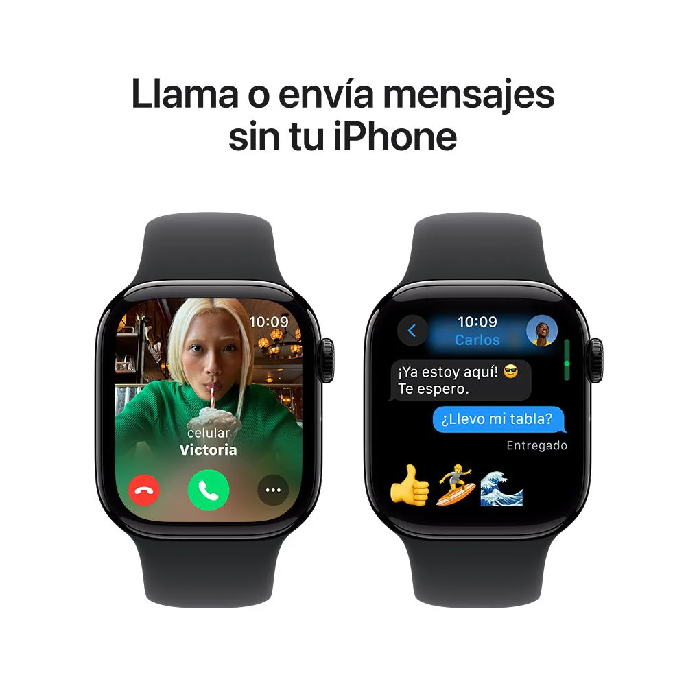 Apple Watch Series 10 GPS • Caja de aluminio negro azabache de 42 mm • Correa deportiva negra - S/M - Image 7