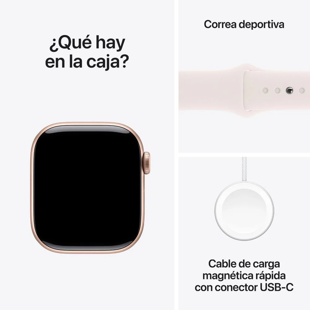 Apple Watch Series 10 GPS • Caja de aluminio color oro rosa de 42 mm • Correa deportiva rosa rubor - S/M - Image 9