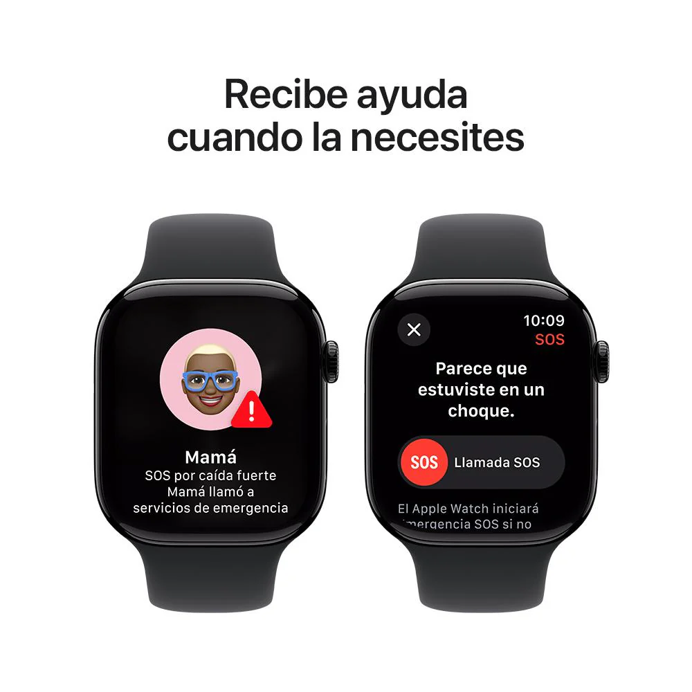 Apple Watch Series 10 GPS • Caja de aluminio negro azabache de 46 mm • Correa deportiva negra - S/M - Image 6