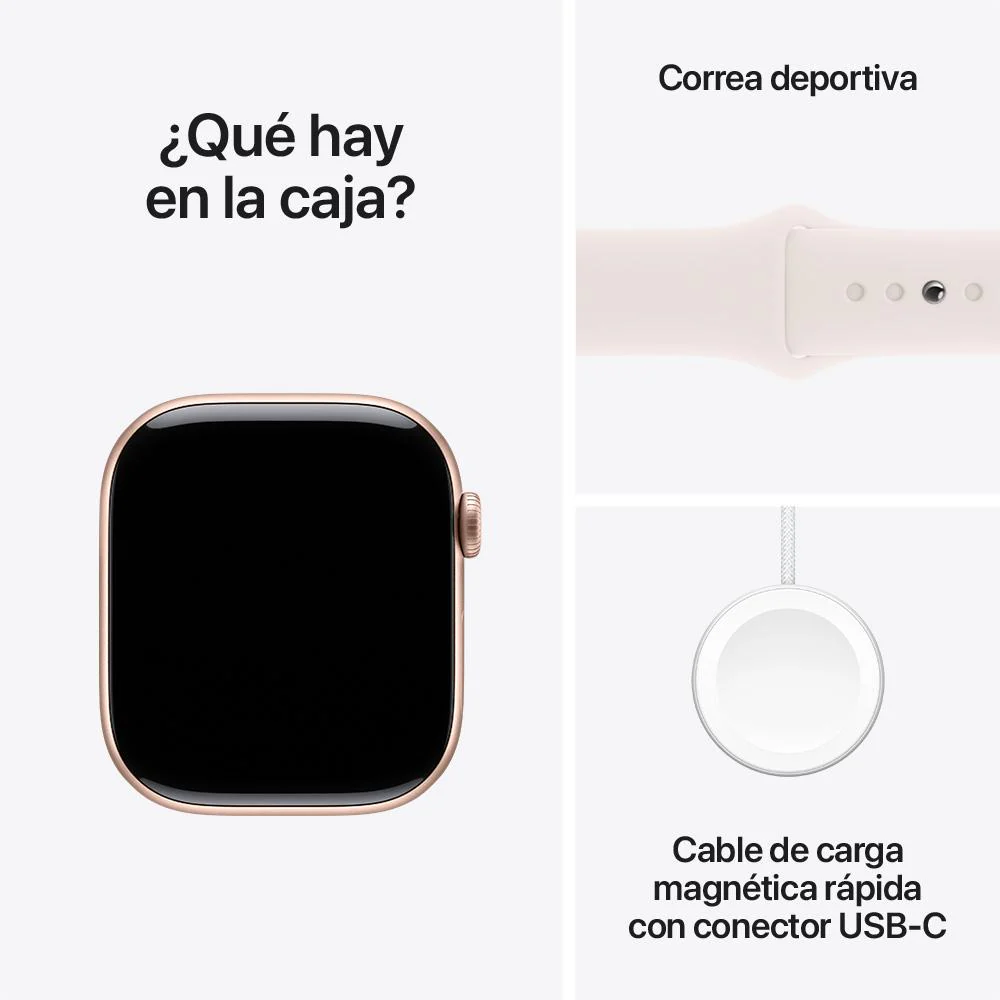Apple Watch Series 10 GPS • Caja de aluminio color oro rosa de 46 mm • Correa deportiva rosa rubor - M/L - Image 9