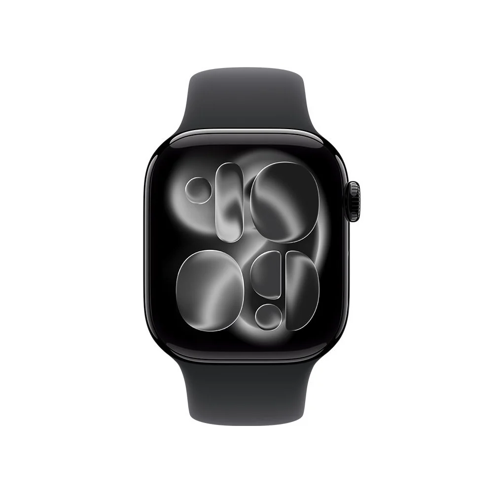 Apple Watch Series 11 GPS • Caja de aluminio negro azabache de 42 mm • Correa deportiva negra – S/M - Image 2