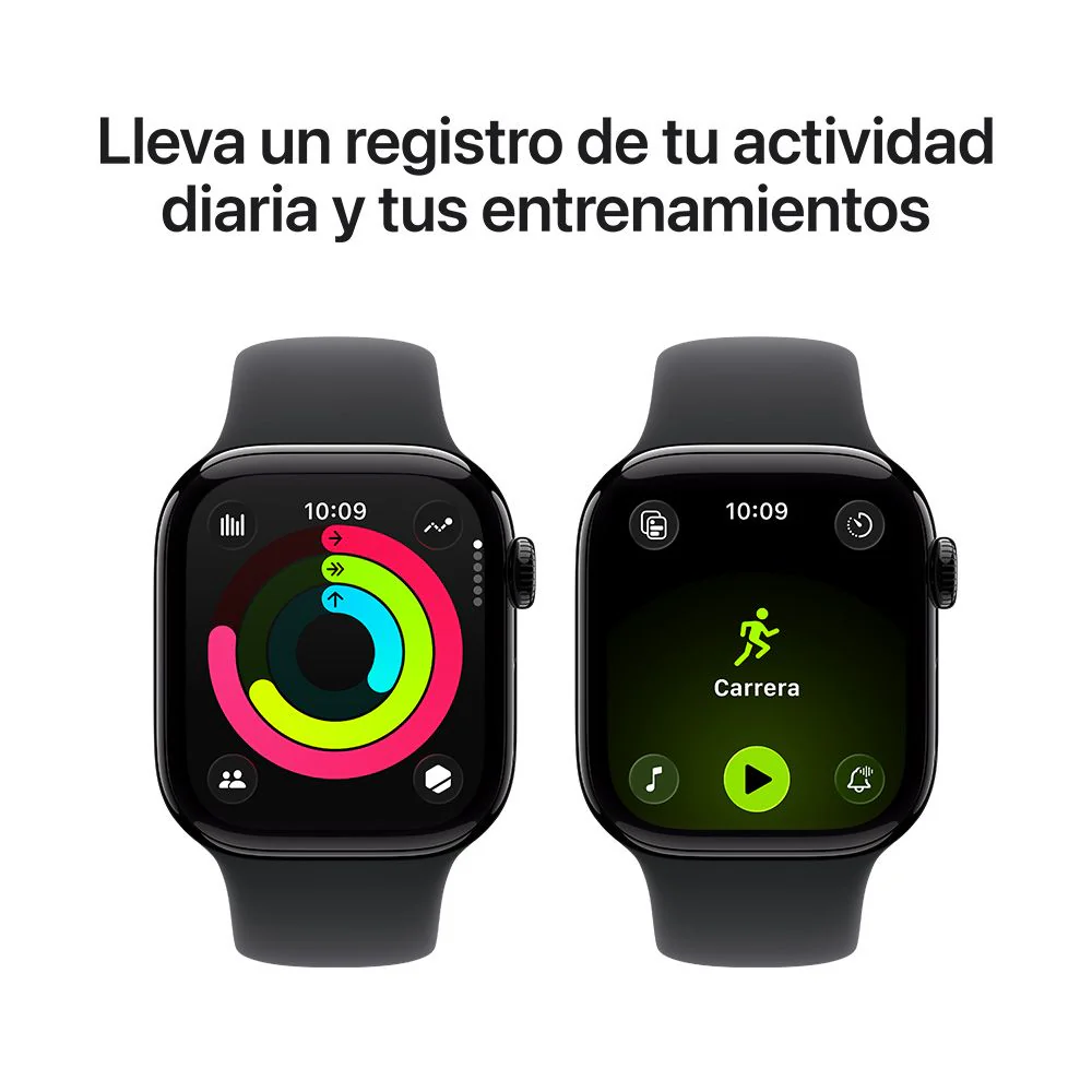 Apple Watch Series 11 GPS • Caja de aluminio negro azabache de 42 mm • Correa deportiva negra – S/M - Image 4