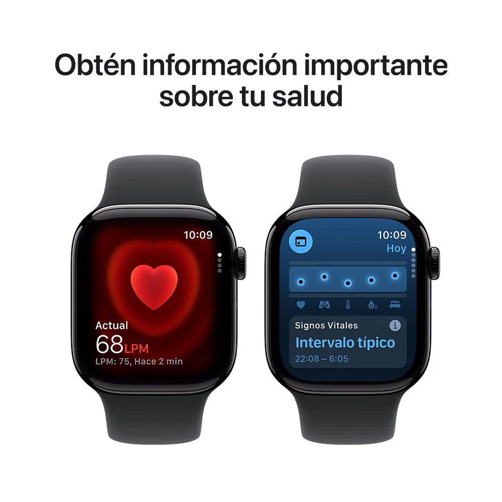 Apple Watch Series 11 GPS • Caja de aluminio negro azabache de 42 mm • Correa deportiva negra – S/M - Image 5