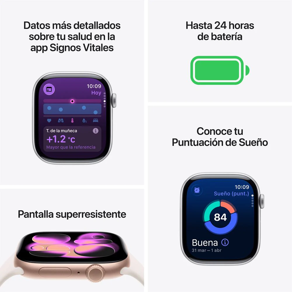Apple Watch Series 11 GPS • Caja de aluminio gris espacial de 42 mm • Correa deportiva negra – S/M - Image 3