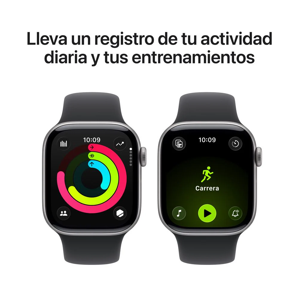 Apple Watch Series 11 GPS • Caja de aluminio gris espacial de 42 mm • Correa deportiva negra – S/M - Image 4