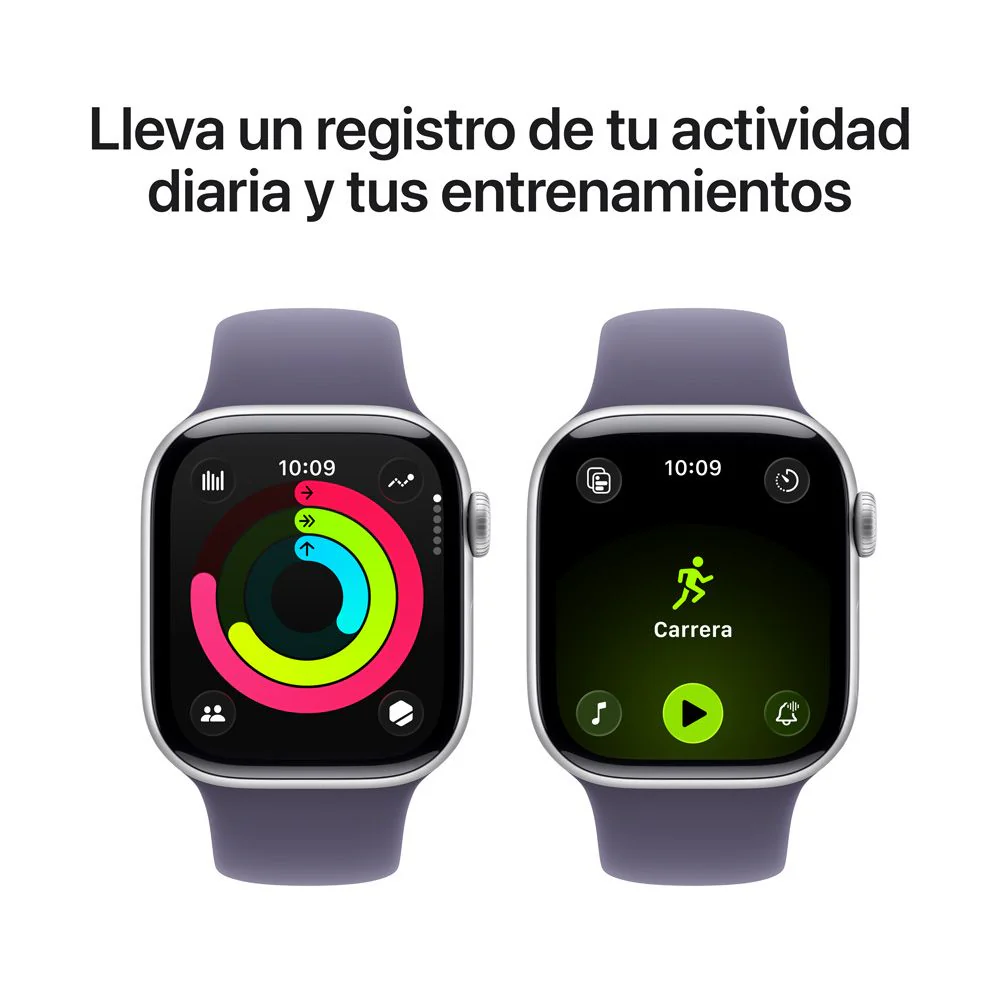 Apple Watch Series 11 GPS • Caja de aluminio color plata de 42 mm • Correa deportiva morado niebla – S/M - Image 4