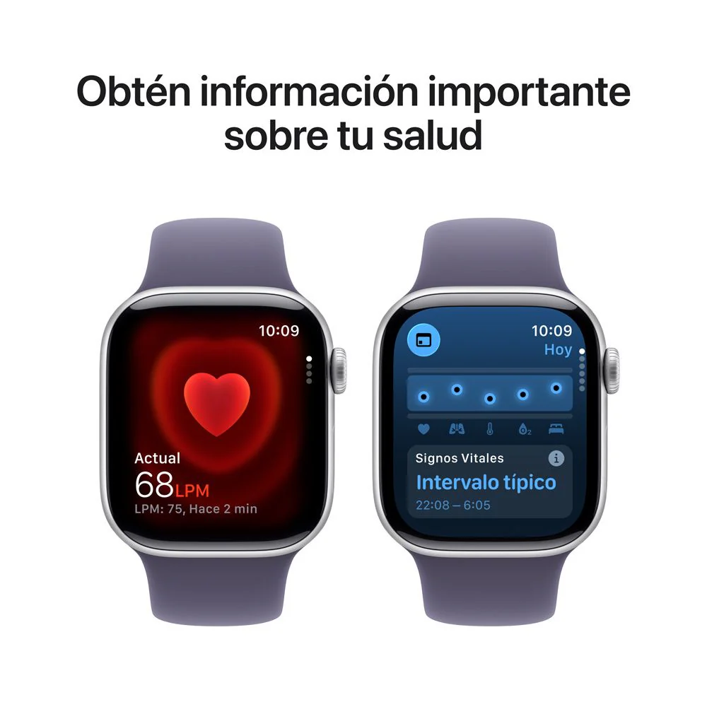 Apple Watch Series 11 GPS • Caja de aluminio color plata de 42 mm • Correa deportiva morado niebla – S/M - Image 5