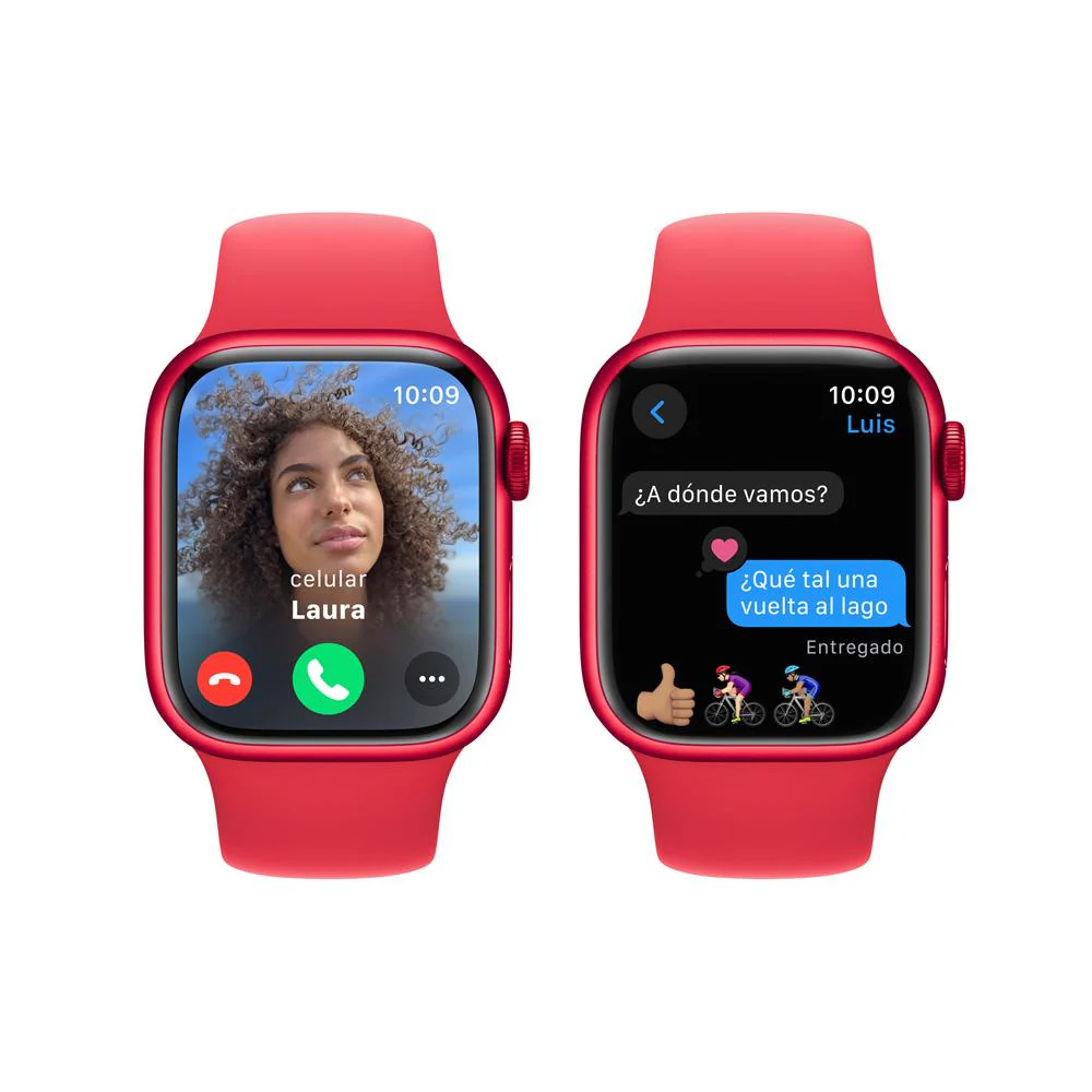 Apple Watch Series 9 GPS • Caja de aluminio (PRODUCT)RED de 41 mm • Correa deportiva (PRODUCT)RED - S/M - Image 6