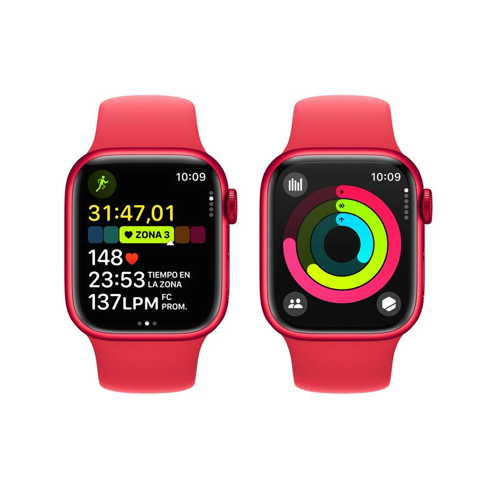 Apple Watch Series 9 GPS • Caja de aluminio (PRODUCT)RED de 41 mm • Correa deportiva (PRODUCT)RED - S/M - Image 8