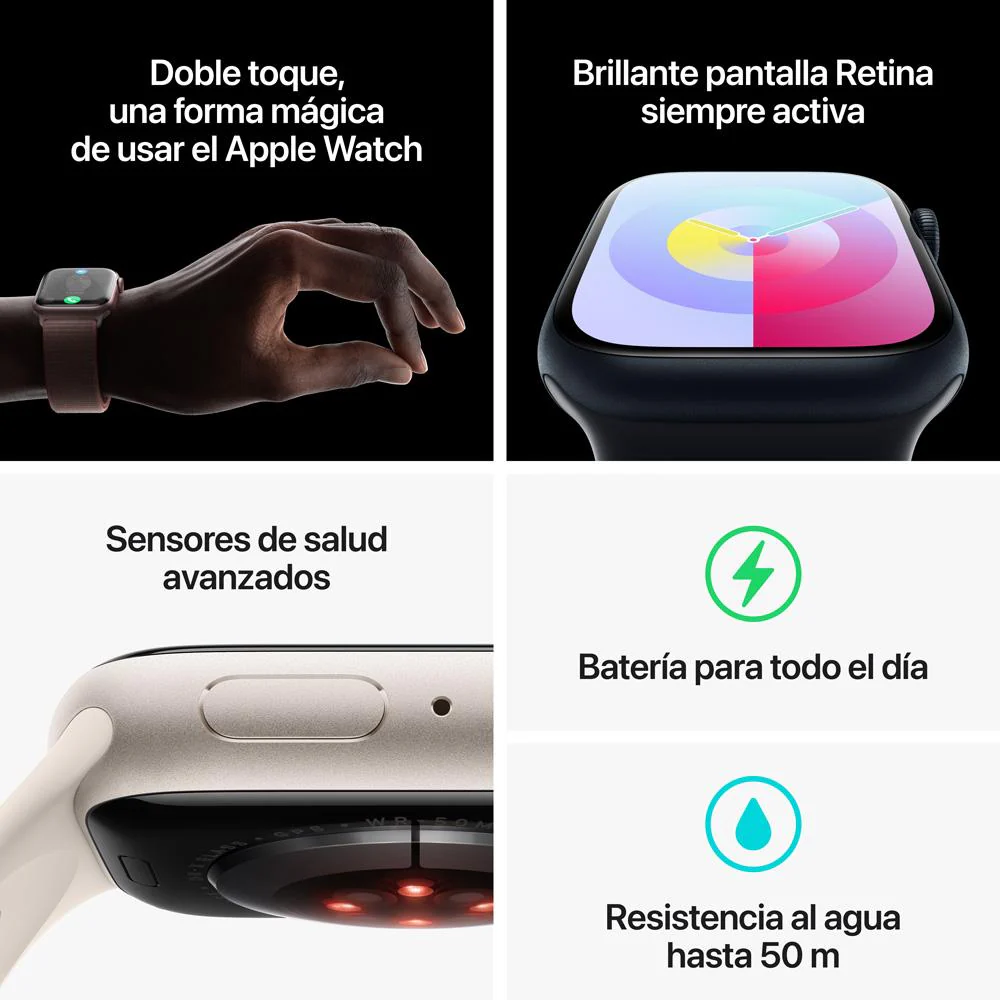 Apple Watch Series 9 GPS • Caja de aluminio (PRODUCT)RED de 41 mm • Correa deportiva (PRODUCT)RED - S/M - Image 9