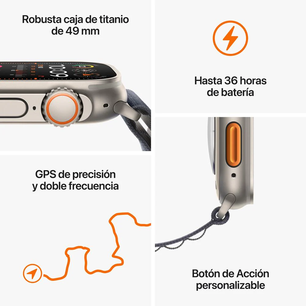 Apple Watch Ultra 2 GPS + Cellular • Caja de titanio de 49 mm • Correa Ocean blanca - Image 8