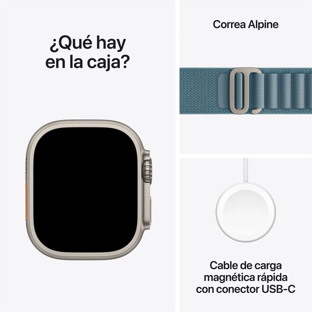 Apple Watch Ultra 3 GPS + Cellular • Caja de titanio natural de 49 mm • Correa Alpine azul claro - M - Image 7