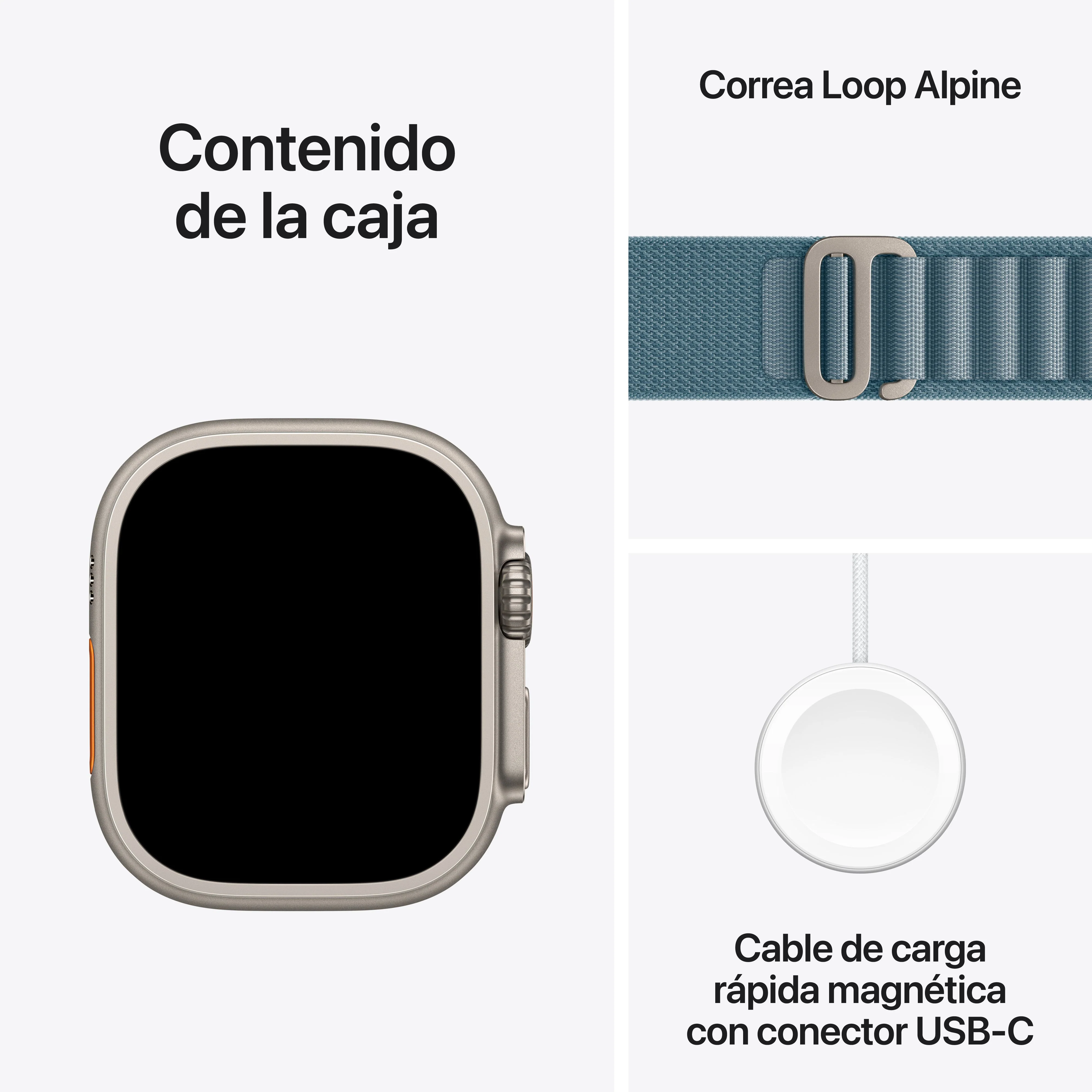 Apple Watch Ultra 3 GPS + Cellular • Caja de titanio natural de 49 mm • Correa Alpine azul claro - M - Image 8