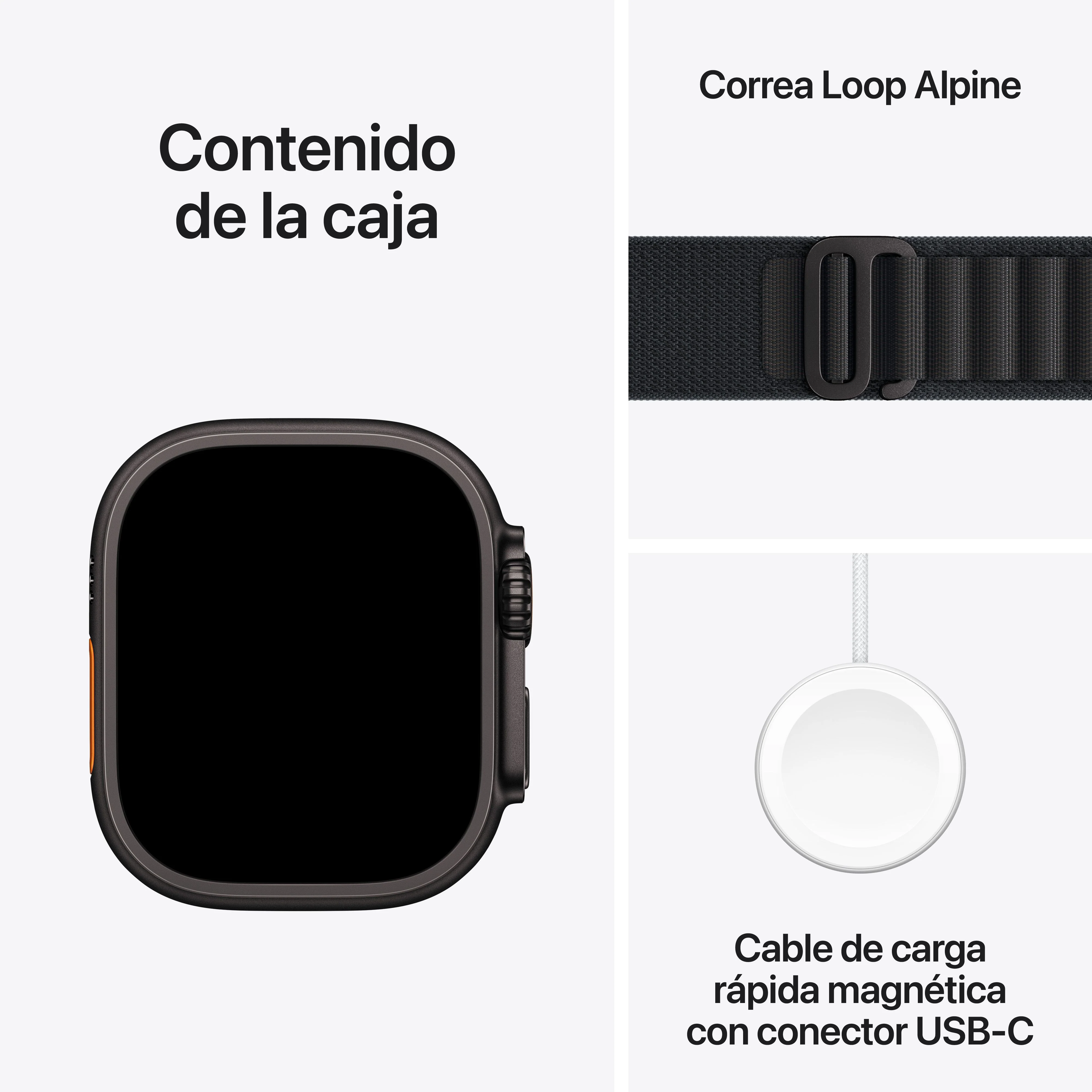 Apple Watch Ultra 3 GPS + Cellular • Caja de titanio negro de 49 mm • Correa Alpine negra - M - Image 8
