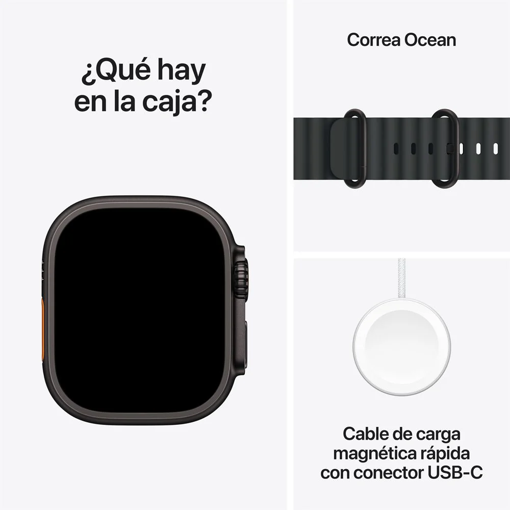 Apple Watch Ultra 3 GPS + Cellular • Caja de titanio negro de 49 mm • Correa Ocean negra - Image 7