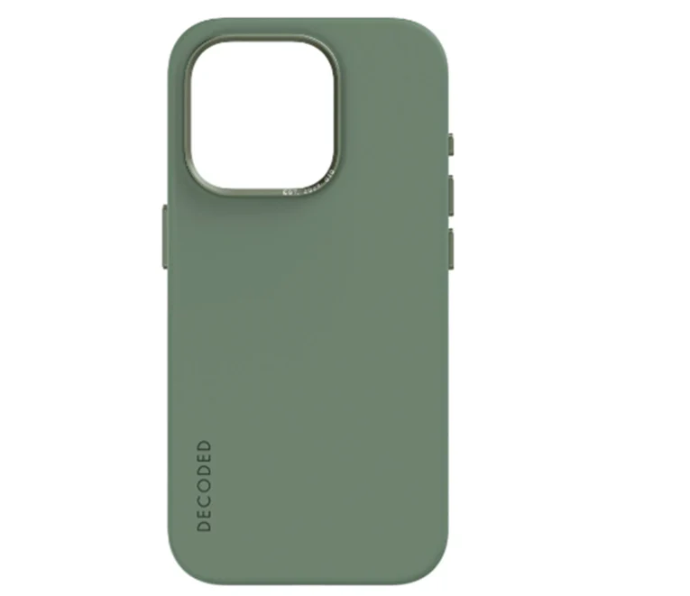 Case de silicona antimicrobiana DECODED para iPhone 15 Pro -  Verde - Image 3