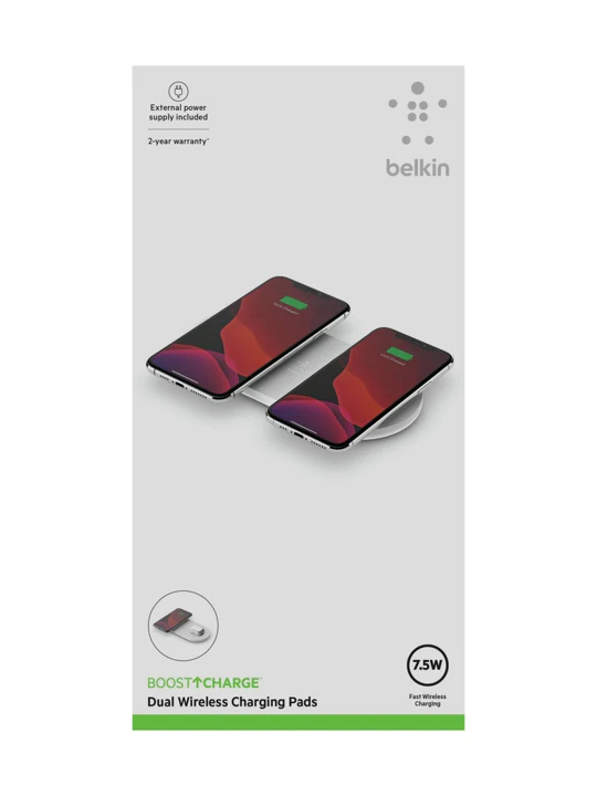 Base De Carga Pad Inalámbrica Belkin Dual Qi 10w Blanco - Image 5