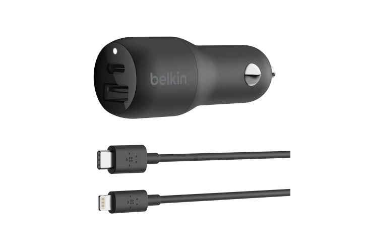 Cargador BELKIN BOOST Para Carro USB-C PD + USB-A de 32W - Negro - Image 2