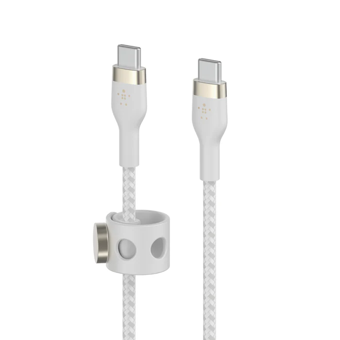 Cable BELKIN Pro Flex USB-C a USB-C con correa 2m - Blanco - Image 2