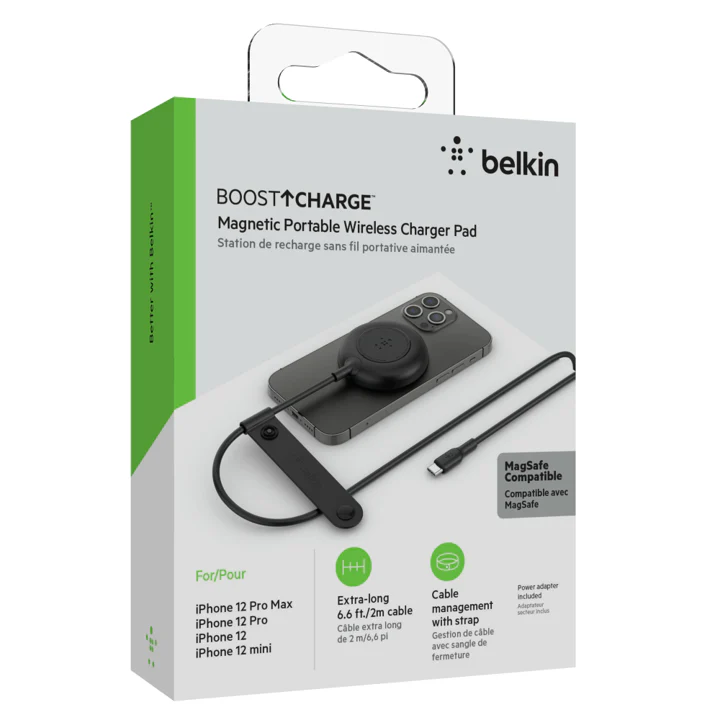 Base Magnética Belkin Compatible MagSafe Para Todos iPhone 12/13/14 - AirPods Case inalámbrico - 7.5w+Cargador 20w - Negro - Image 5
