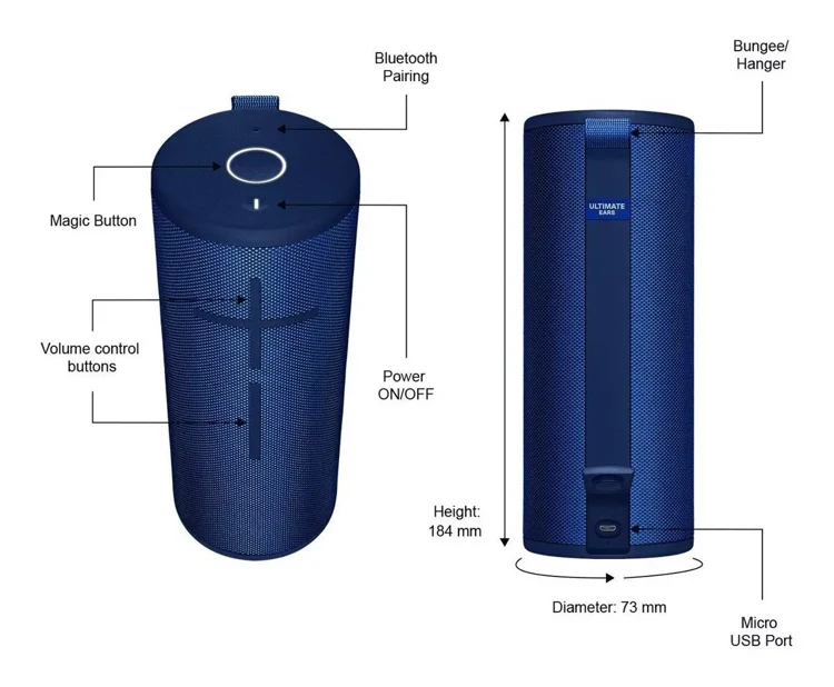 Bocina Logitech Ultimate Ears Megaboom3 BT Azul - Image 4