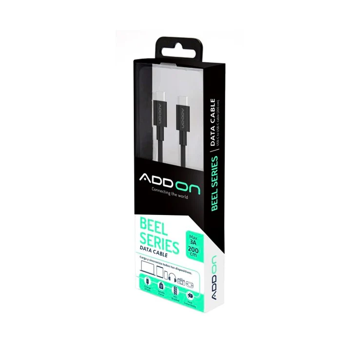 CABLE DE CARGA ADD ON USBC/USBC 2mt - BLACK - Image 3